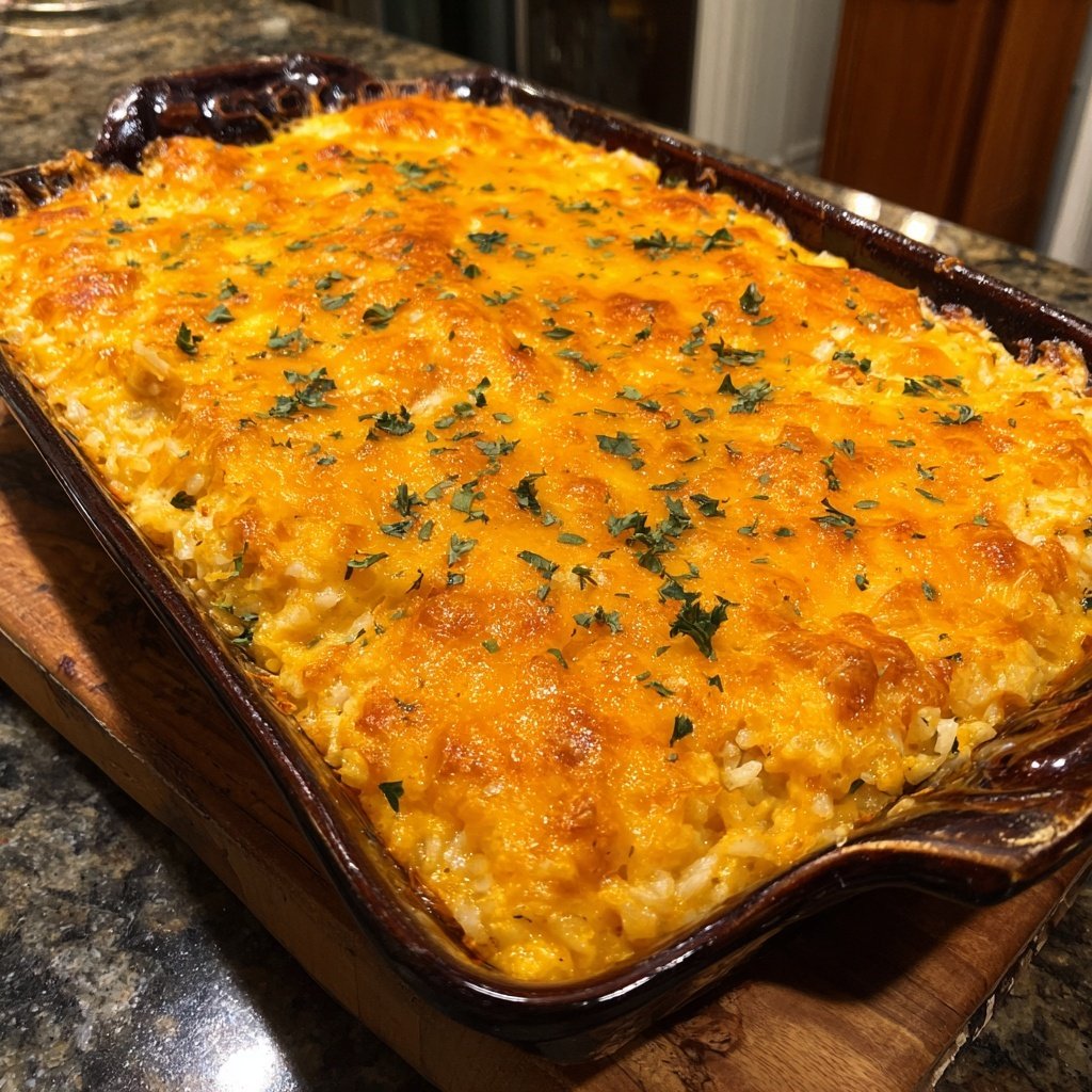 Cheesy Chicken And Rice Casserole