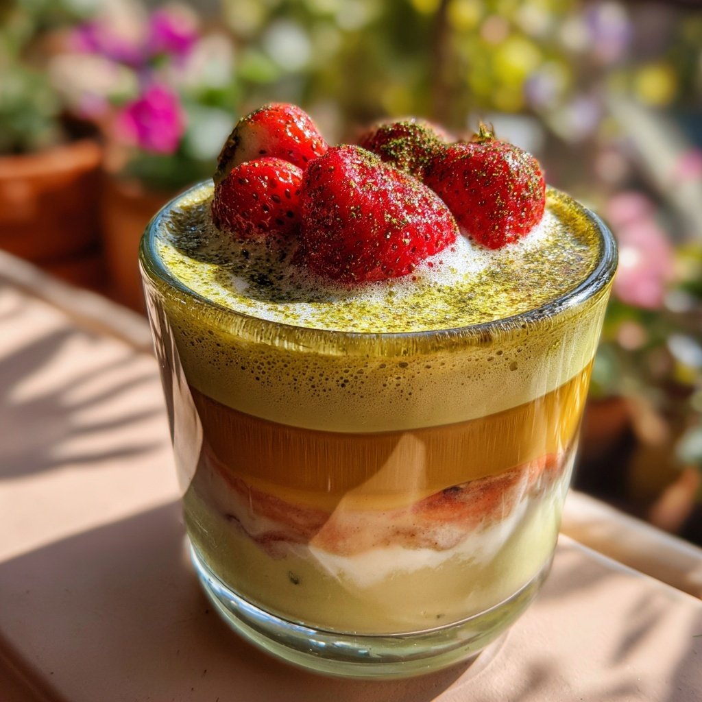 Iced Matcha Strawberry Latte