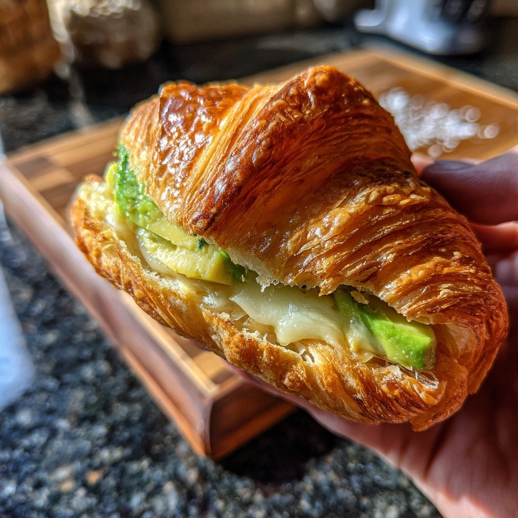 Crispy Oven Baked Croissant Sandwich