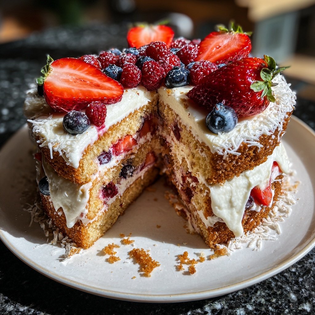 Mini Heart Cake with Coconut Berry Cream