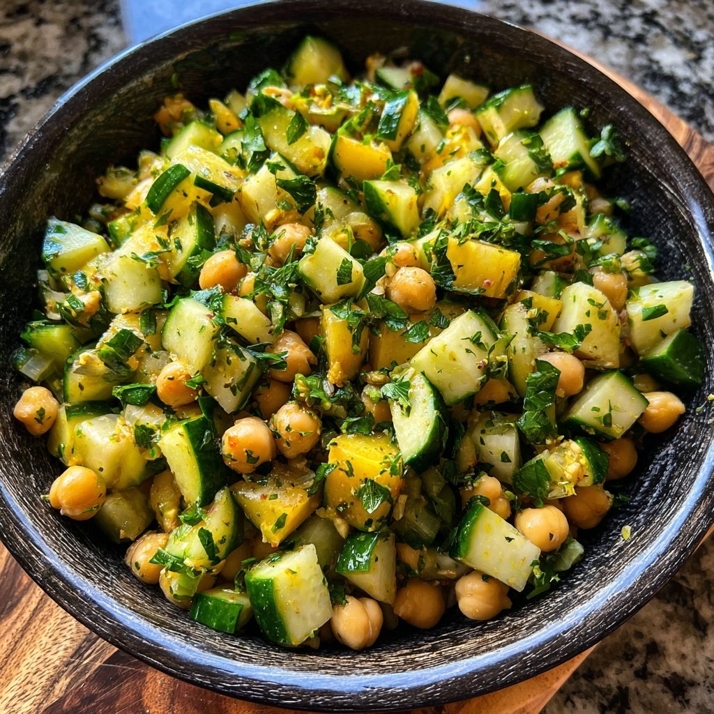 Mediterranean Chickpea Cucumber Salad
