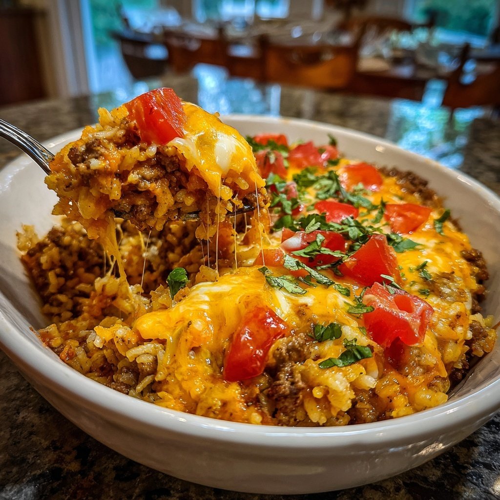 Ground Beef Taco Rice Casserole