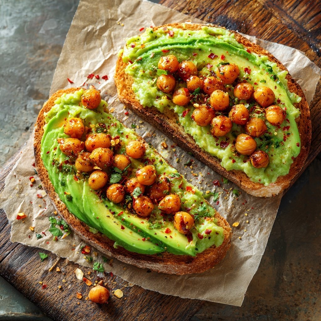 Healthy Lunch Avocado Chickpea Toast