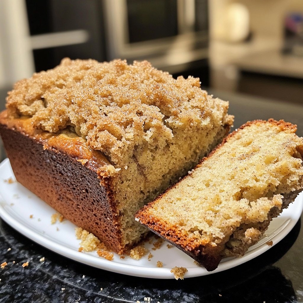 Banana Bread with Cinnamon Sugar Topping Recipe