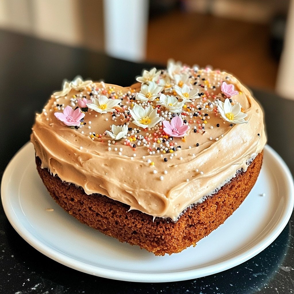 Mini Heart Cake with Vanilla Bean Frosting